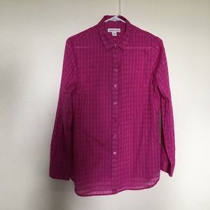 Coldwater creek magenta light cotton long sleeve shirt. Size S.